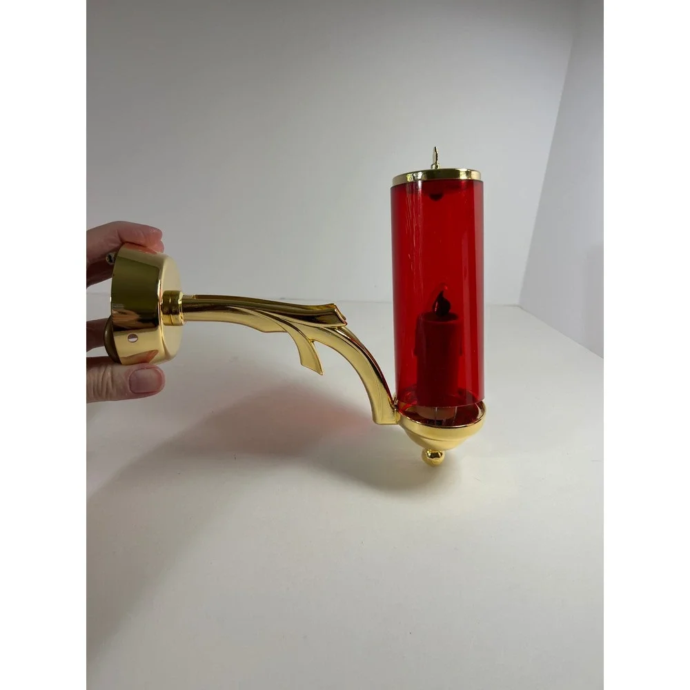 Holyart Calandrini 665‎ Made in Italy Sanctuary Lamp Wall Mounted Polished Brass